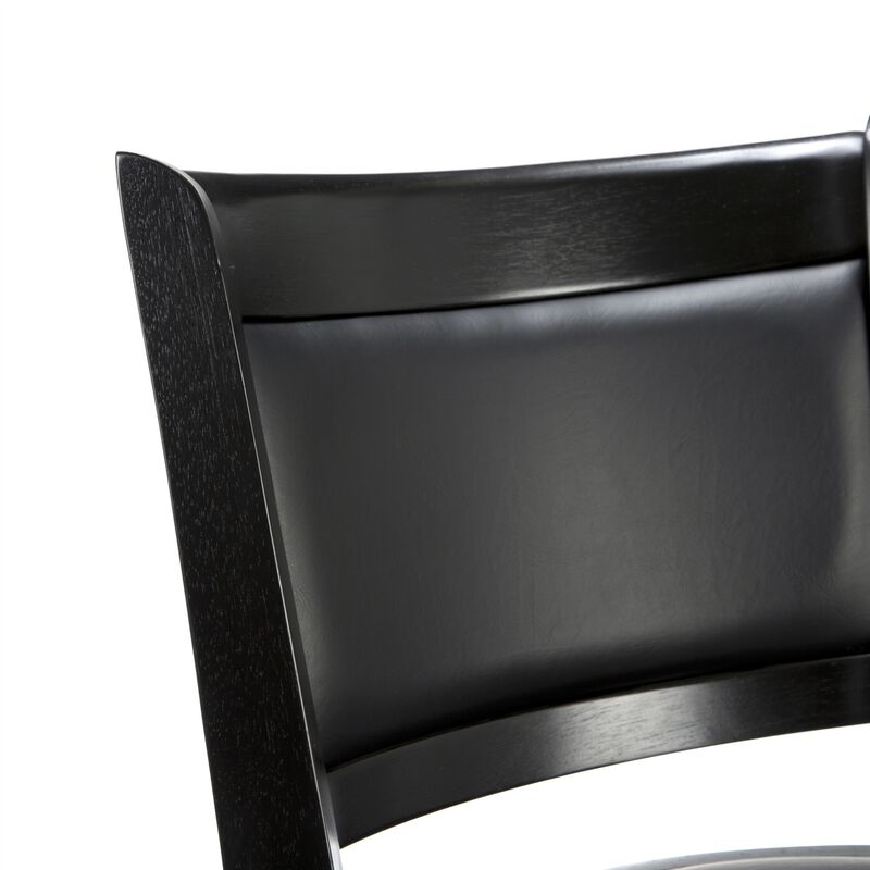 Hivvago Black 29-inch Swivel Seat Barstool with Faux Leather Cushion Seat