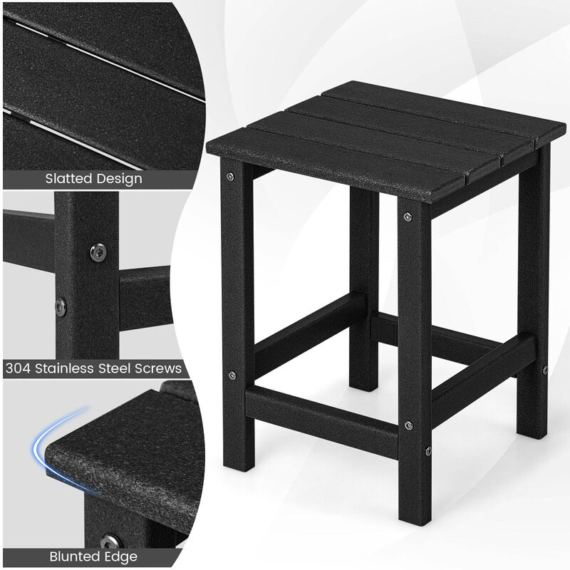 14 Inch Square Weather-Resistant Adirondack Side Table