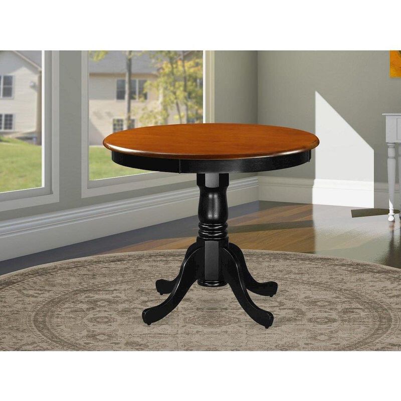Antique Table 36" Round with Black and Cherry Finish