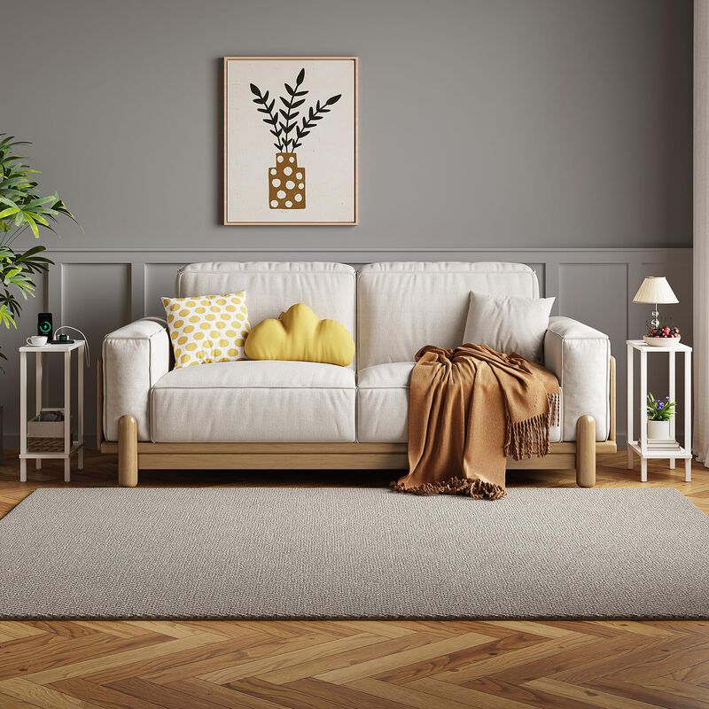 TUTOTAK Small Side Table, Narrow End Table, Skinny Sofa Table, Slim Nightstand, Couch Table, Living Room, Bed Room, White TB01BW