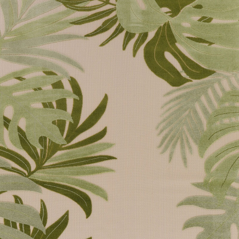 HomeRoots 10' X 14' Ivory And Green Palm Leaf Indoor Outdoor Area Rug image number 4