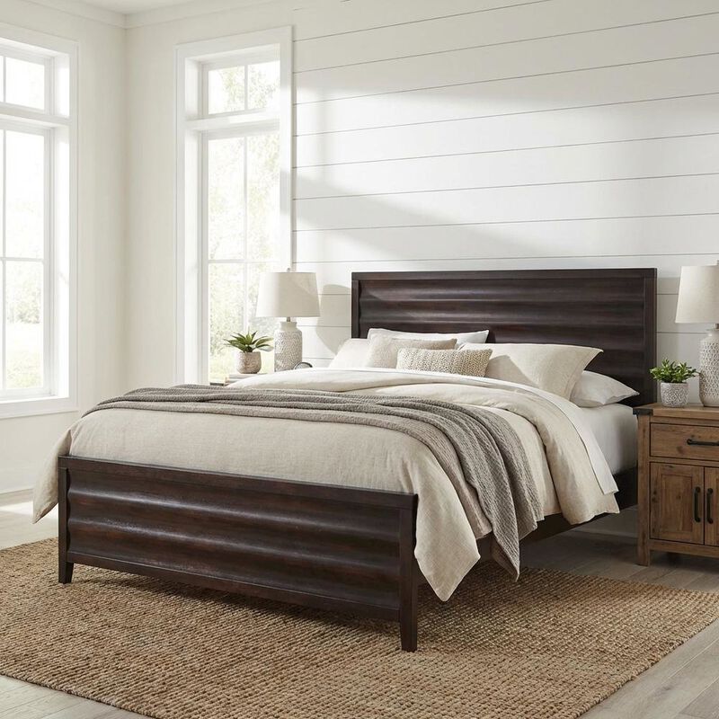 Alpine Furniture Legacy Queen Panel Bed, Black Cherry image number 2