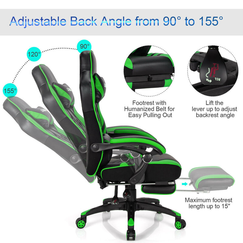 Costway Office Computer Desk Chair Gaming Chair Adjustable Swivel