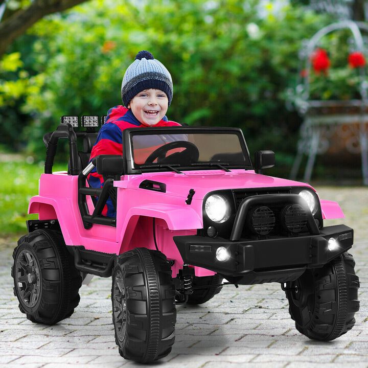 12V Kids Electric Ride-On Truck with Parental Remote and LED Headlights