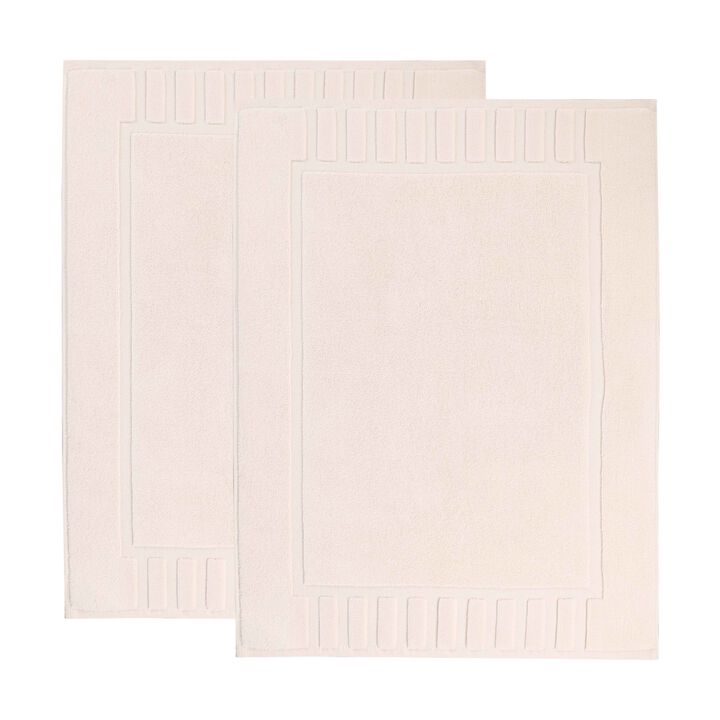 Modern Absorbent Cotton Bath Mat Set of 2 with Washable Fabric