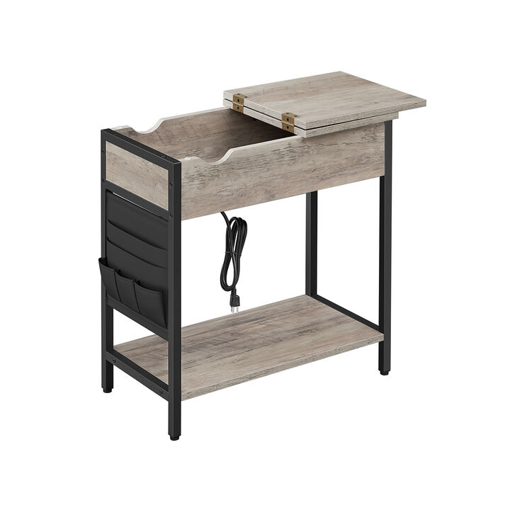 Sofa Side Table with Power Outlet - Convenient Table for Charging Devices and Stylish Decor