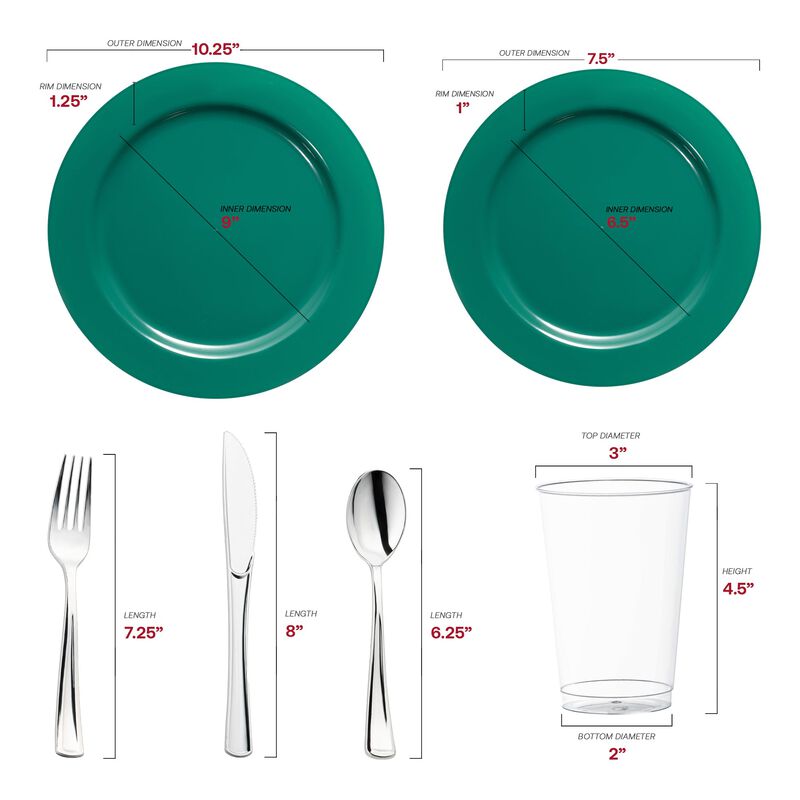 Solid Red Holiday Round Plastic Wedding Value Set (30 Sets) image number 2