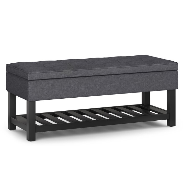 Simpli Home Cosmopolitan Storage Ottoman Bench with Open Bottom