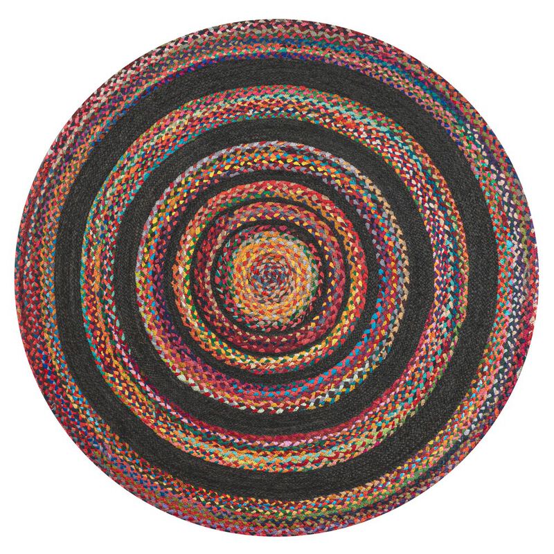 Abyss Braided Bohemian Coastal Jute Round Area Rug