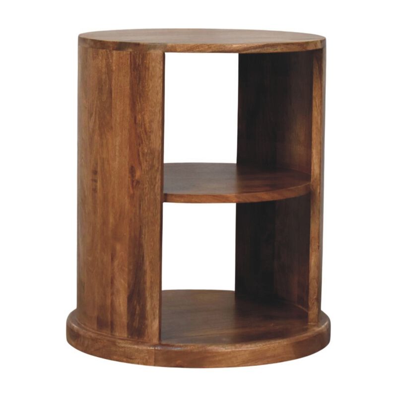Artisan Furniture Solid Wood Ventura Open Round Side Table, Brown image number 2
