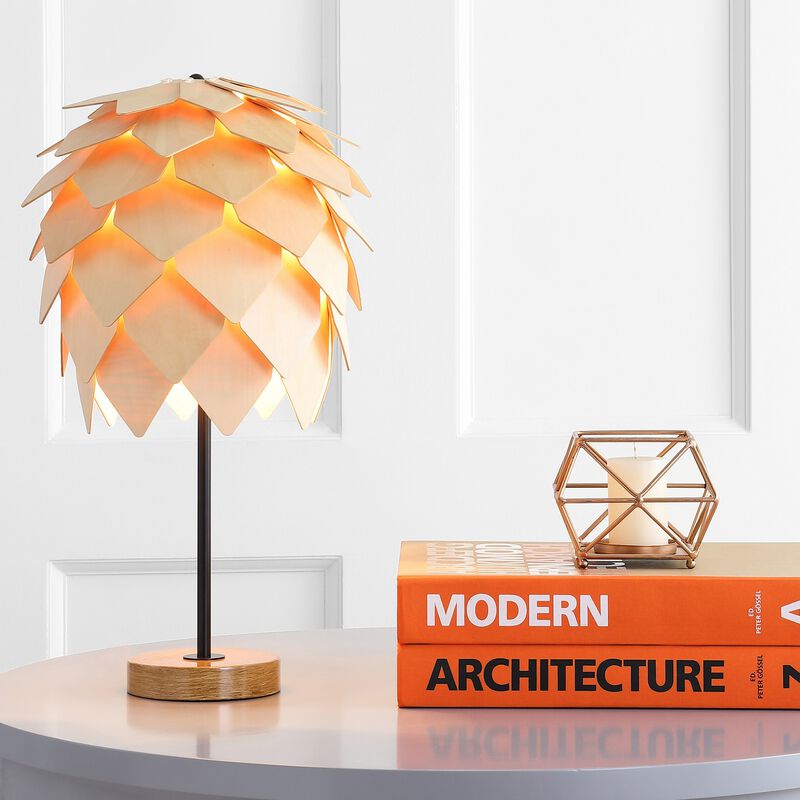 Simon Pinecone Wood/Metal LED Table Lamp