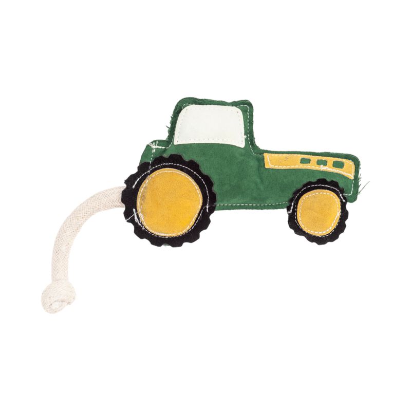 Country Living Vegan Leather Tractor Dog Chew Toy, Durable, Eco-Friendly, Safe and Non-Toxic – Green