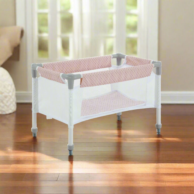 Olivia's Little World Polka Dot Princess Baby Doll 3pc Nursery Set, Pink & Gray image number 6