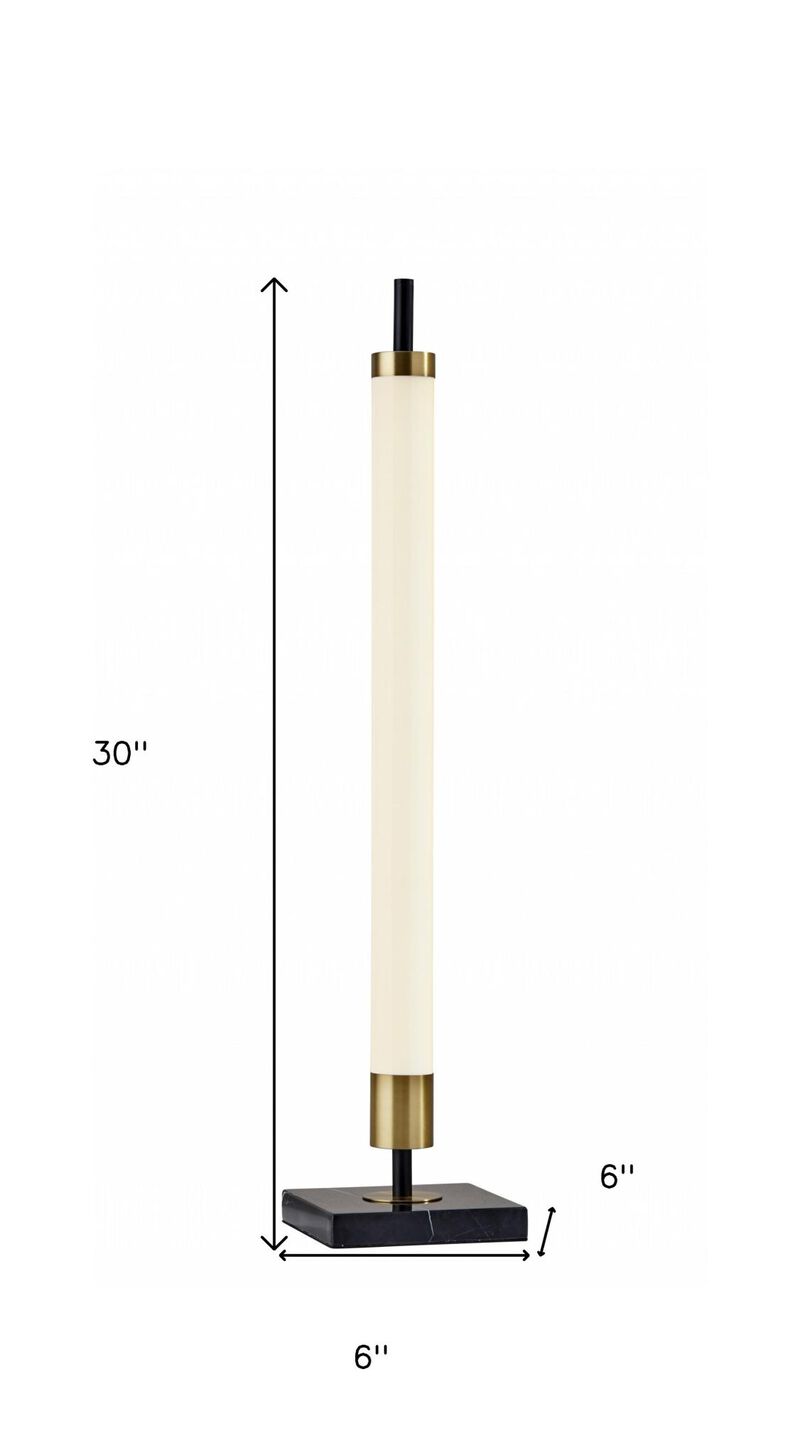 HomeRoots 30" Black Marble Metal Standard Table Lamp image number 4