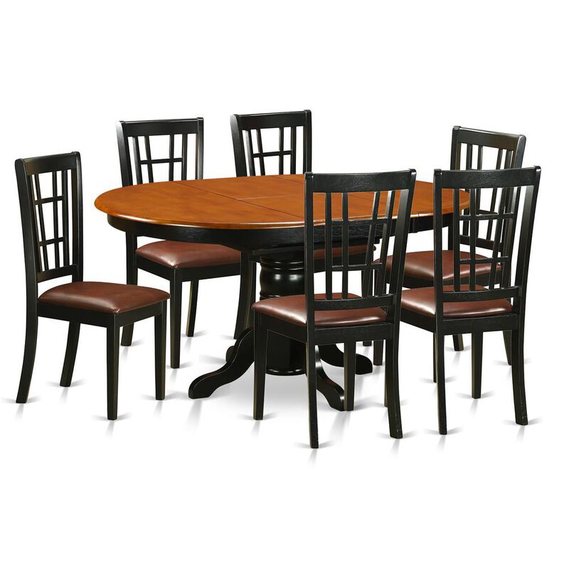 7 PC Dining room set-Dining Table and 6 Wooden Kitchen Chairs