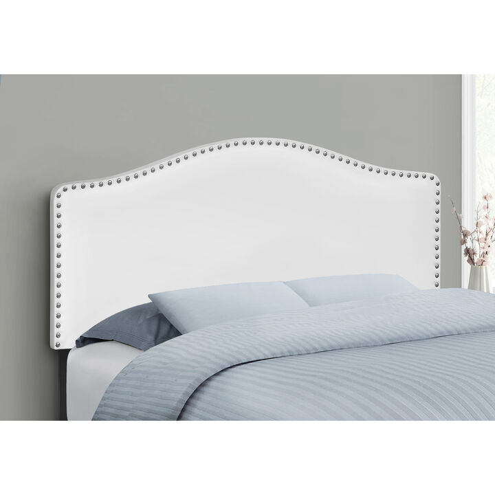 Monarch Specialties I 6012F Bed, Headboard Only, Full Size, Bedroom, Upholstered, Pu Leather Look, White, Transitional