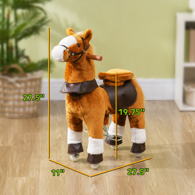 BreeBe Ride on Horse, Walking Horse Toy, Kids Riding Pony w/ Wheels & Neighing Sounds image number 2