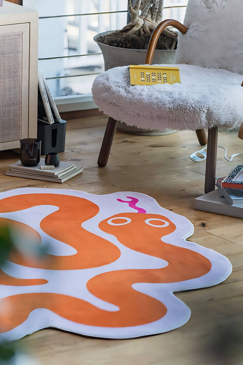 Lany Space Area Rug, Washable Rugs Non-Slip, Spiral Snake Design Rug for Living Room image number 4