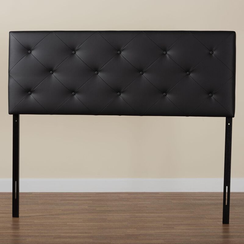 Baxton Studio Baltimore Modern Queen Black Faux Leather Upholstered Headboard