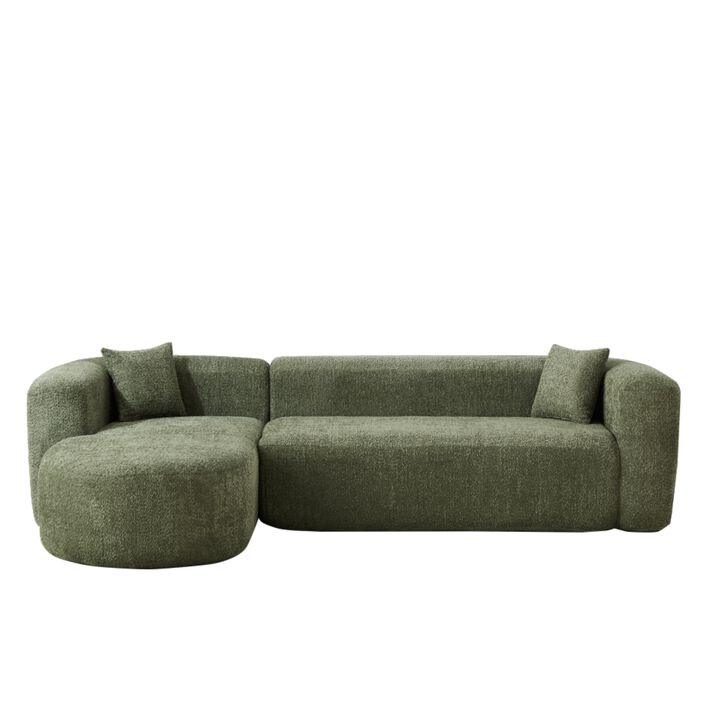 Rorvko Curved Chenille Sectional Sofa