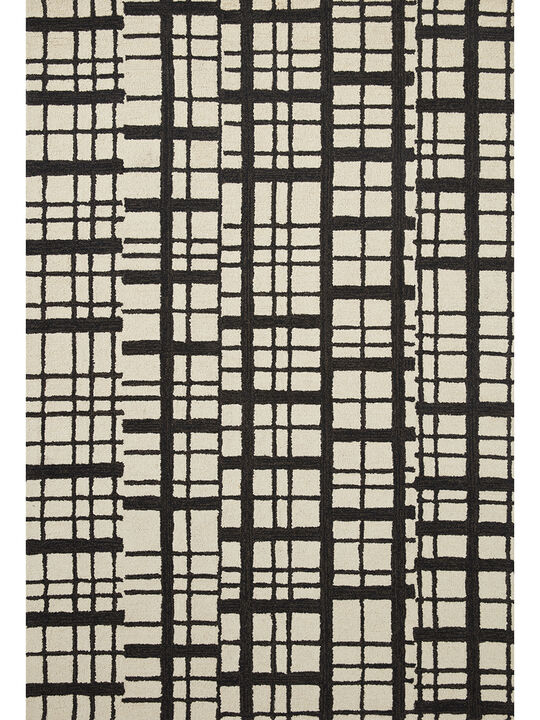 Polly POL02 Black/Ivory 3'6" x 5'6" Rug