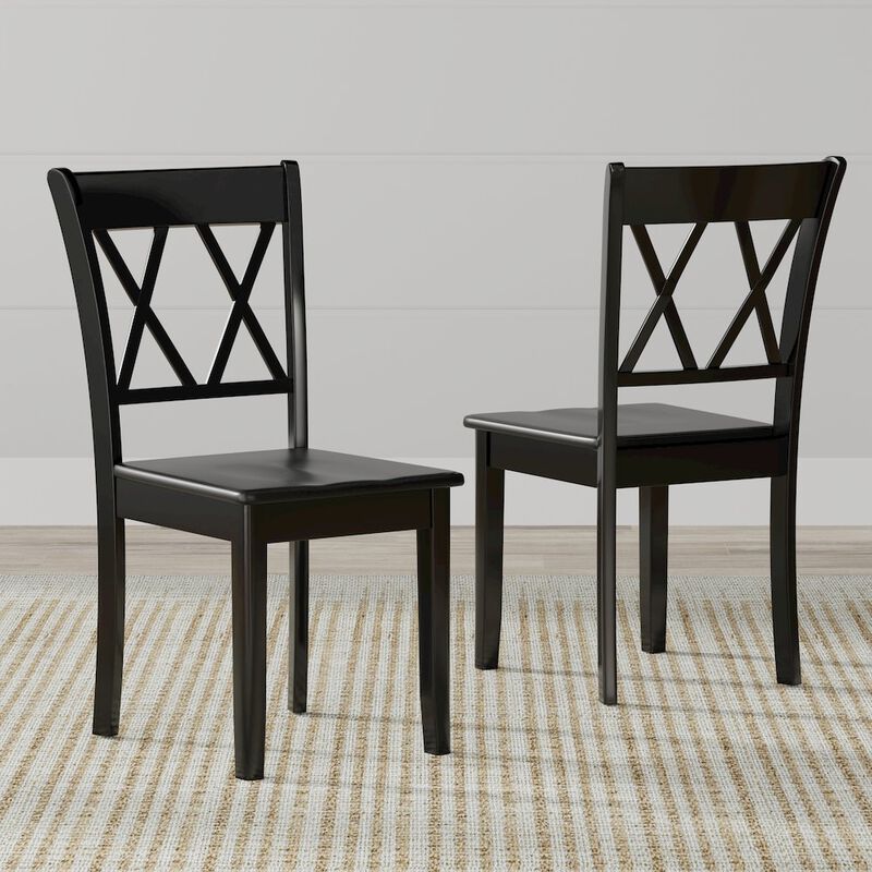 Rize Home Double X-Bck Dining Chairs (2) Black image number 1