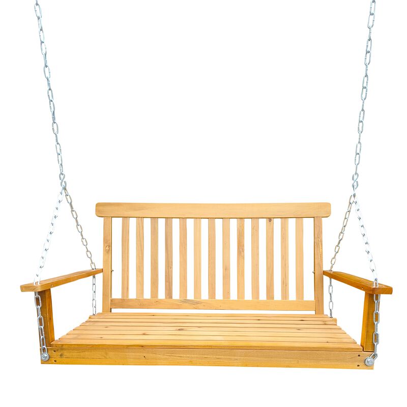 Hivvago Porch Swing with Armrests and Chains image number 0