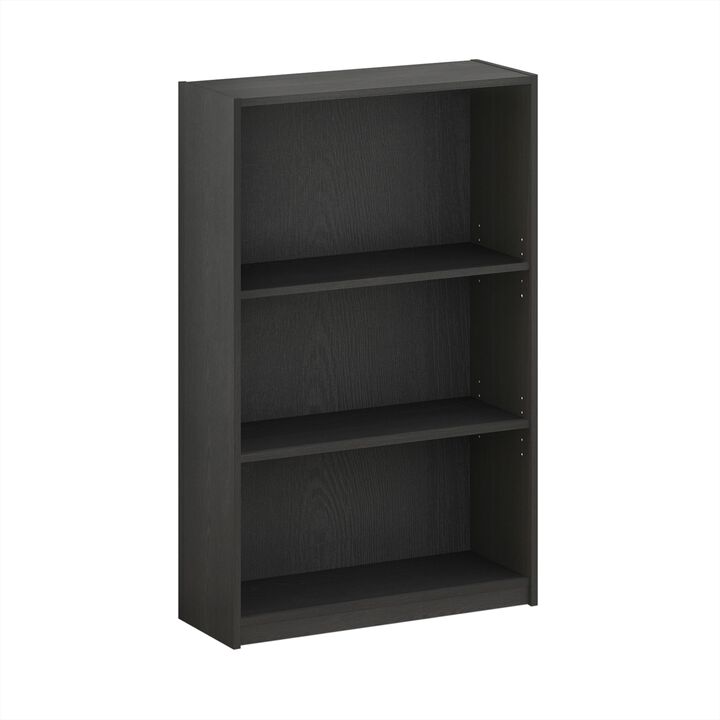 FurinnoFURINNO JAYA Simple Home 3-Tier Adjustable Shelf Bookcase, Black