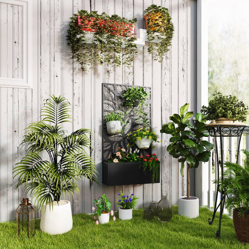 Hivvago Freestanding Garden Bed with Trellis for Outdoor Use image number 1
