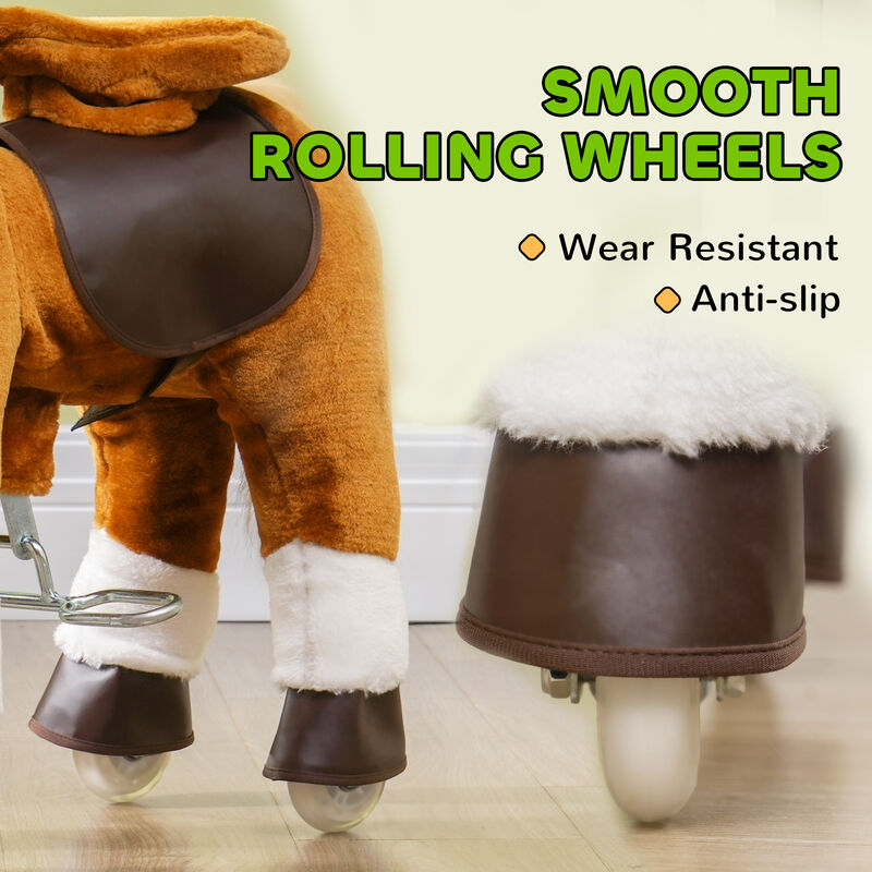 BreeBe Ride on Horse, Walking Horse Toy, Kids Riding Pony w/ Wheels & Neighing Sounds image number 5