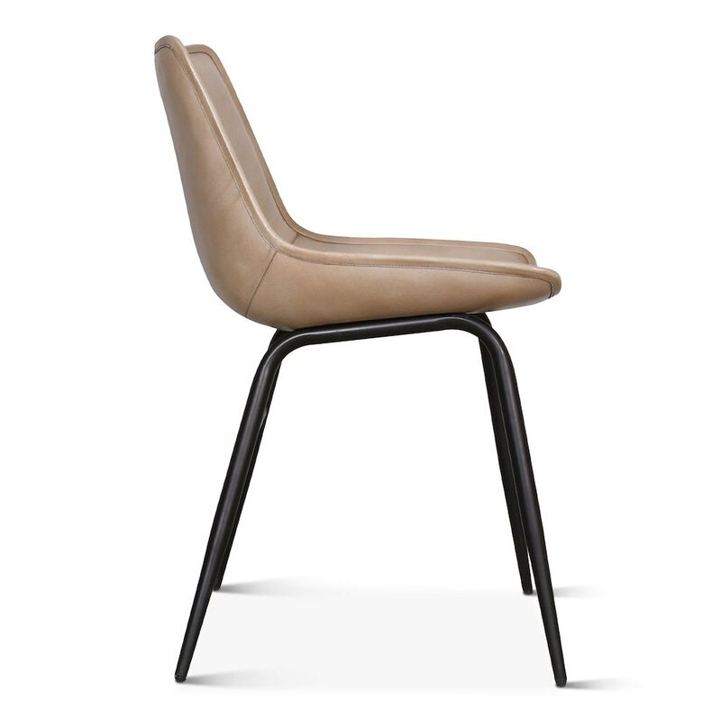 World Interiors Brisbane Stanley Leather Dining Chair in Dusty Tan