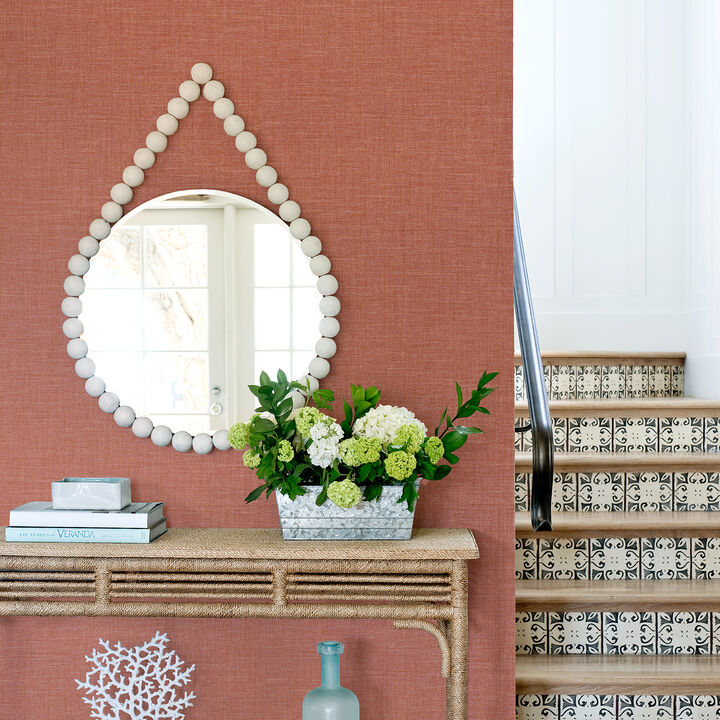 Jocelyn Pink Faux Linen Wallpaper
