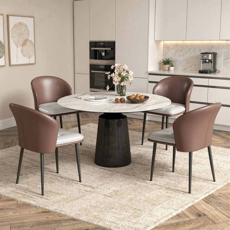 Modern PU Leather Dining Chair Set of 4 image number 1