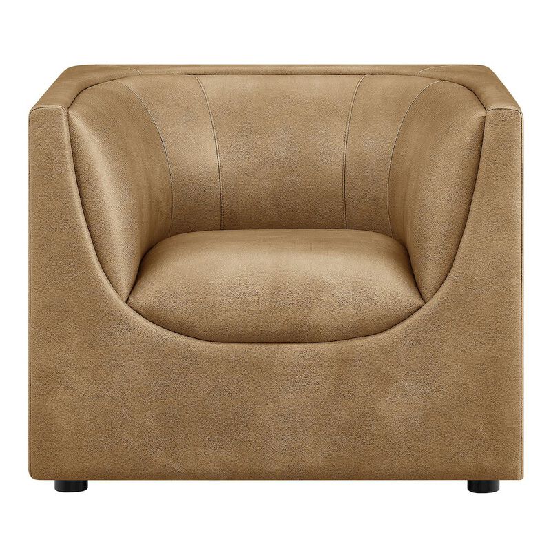 Hilda Curved Back Vegan Leather Armchair image number 5
