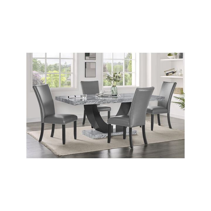 New Classic Furniture Lyra 5-Piece Wood Dining Table Set, Gray