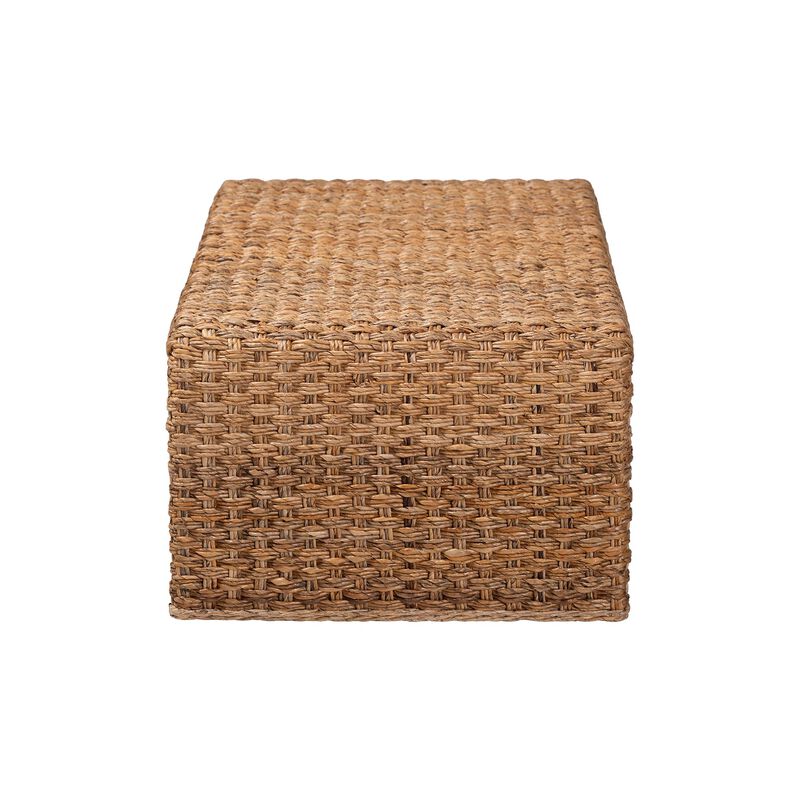 bali & pari Alda Handwoven Seagrass Coffee Table - Rustic Wicker Waterfall Accent Table for Living Room or Sunroom image number 2