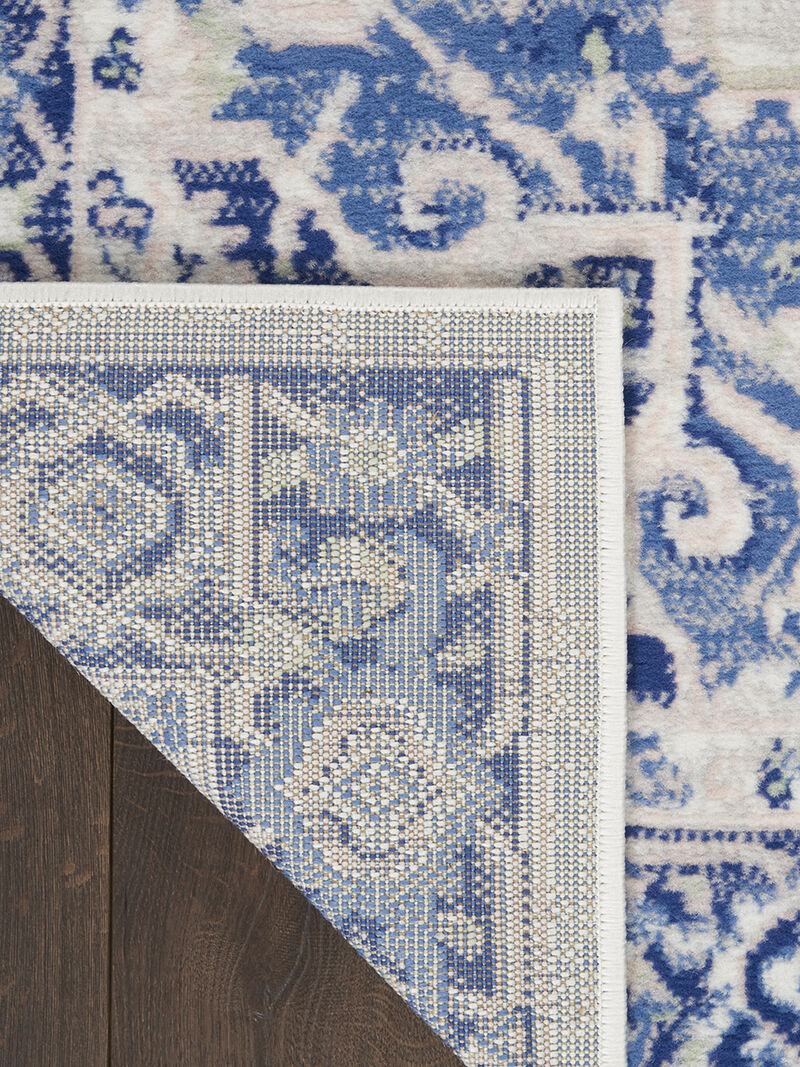 Whimsicle WHS03 Ivory/Blue 2' x 6' Rug image number 1