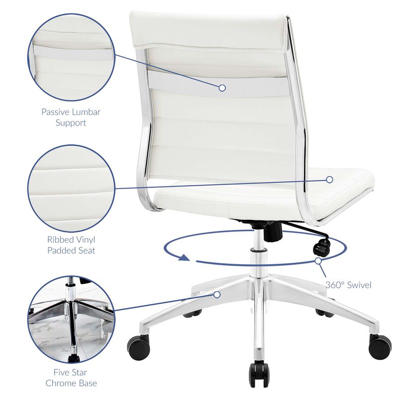 Modway Furniture - Jive Armless Mid Back Office Chair Gray image number 8