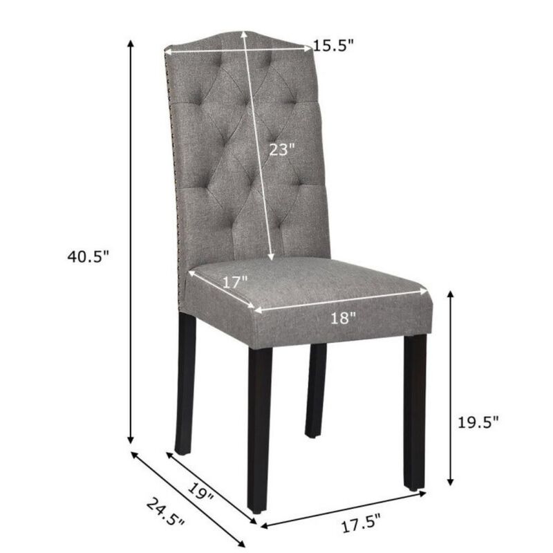Hivvago Set of 2 Modern Tufted Dining Chairs with Padded Seat