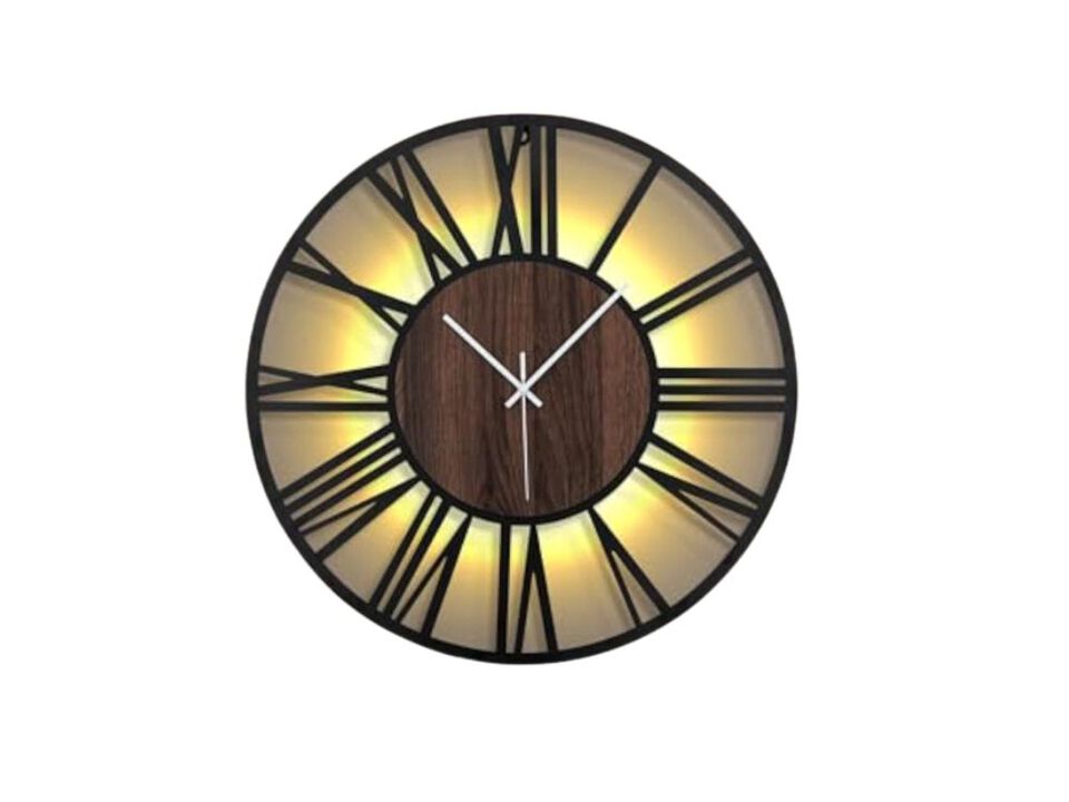 Glow In The Dark Metal Voice Light Sensor Wall Clock 20 Inch Silent Non Ticking