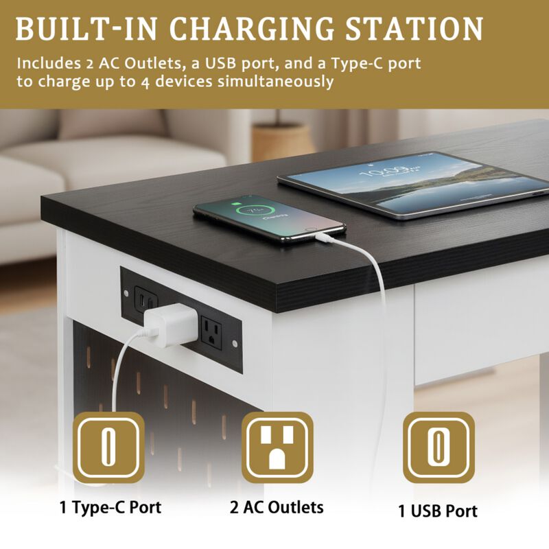 Kinnex Power Outlet Equipped Computer Desk image number 6