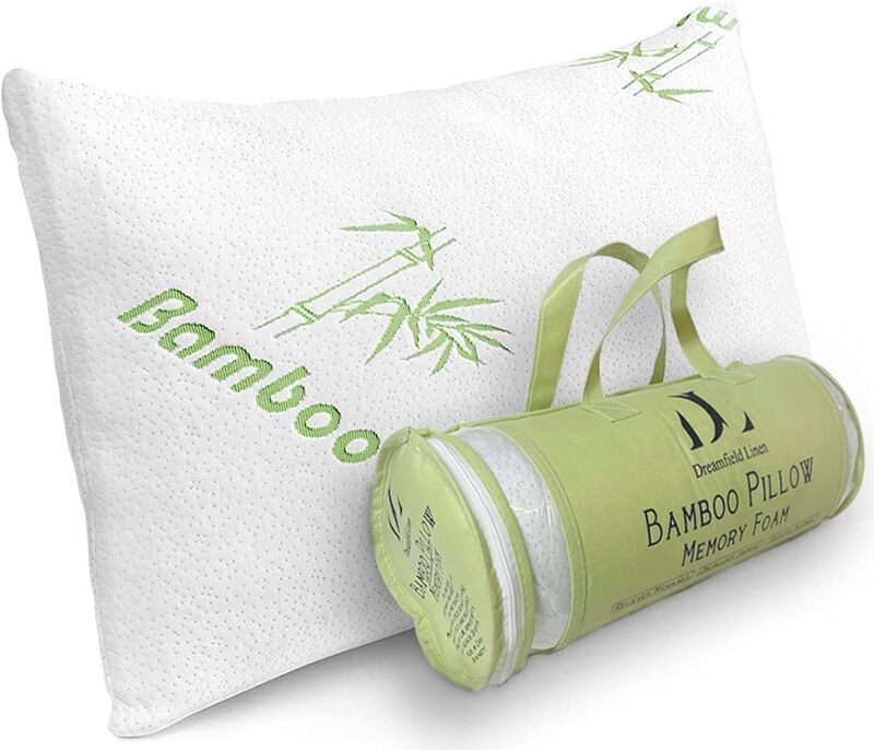 Memory Foam Bamboo Pillows King 20"" x 36"" [Adjustable] for Sleeping - Cool & Breathable Cover with Zipper Rayon Derived from B