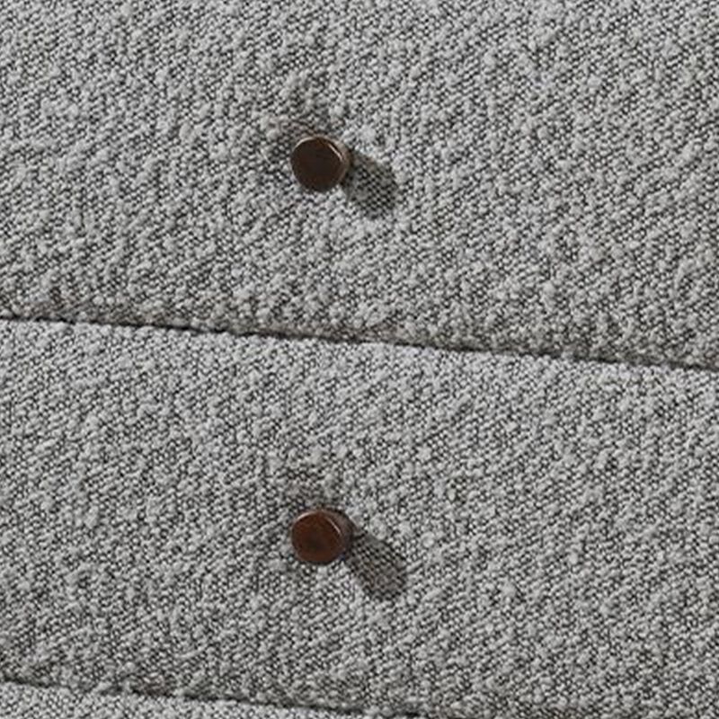 Lyno 20 Inch Nightstand, 2 Drawers, Brown Legs, Gray Boucle Upholstery - Benzara