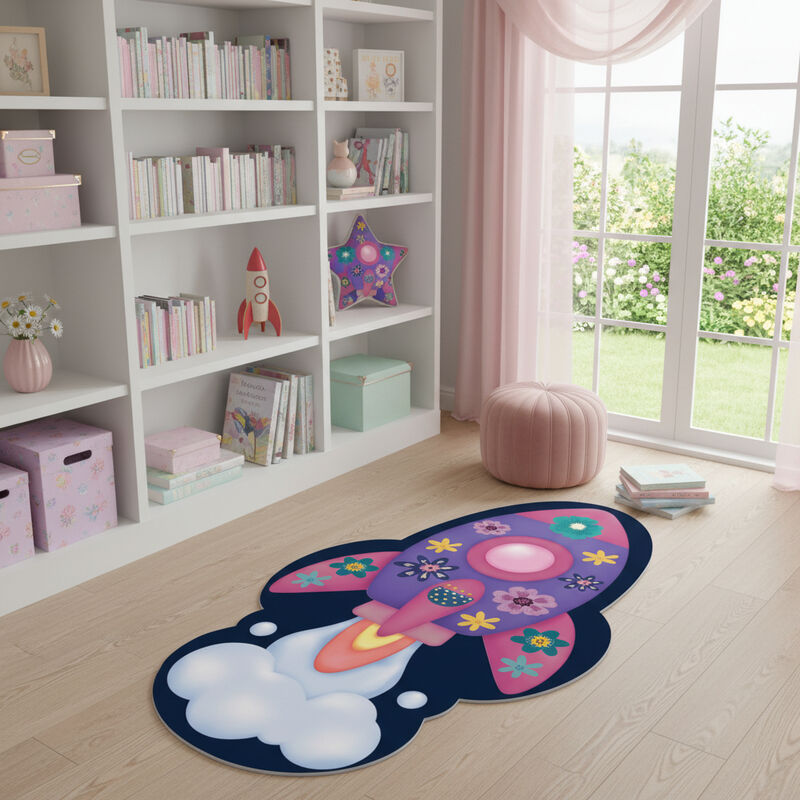 HomeRoots Spaceships Youthful Washable Area Rug image number 1