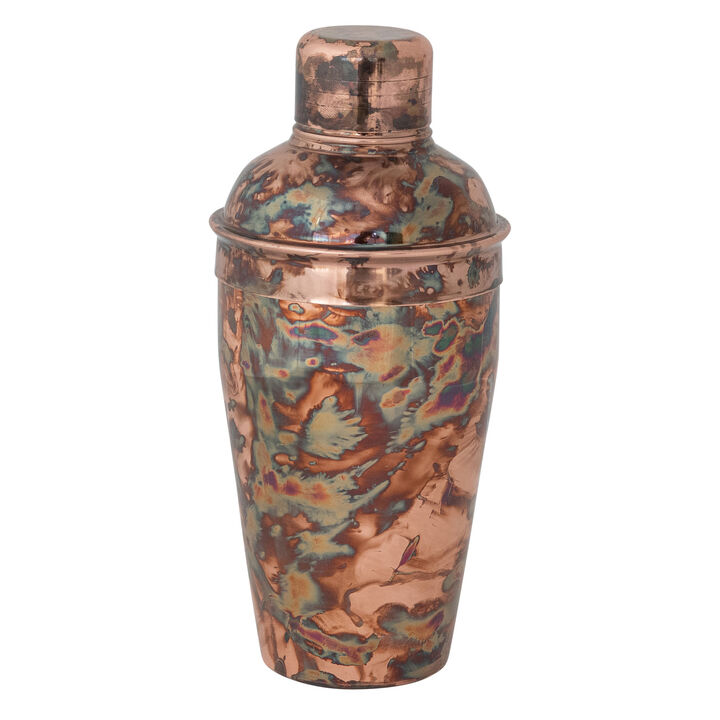 16-Ounce Oxidized Stainless Steel Cocktail Shaker, Copper Finish