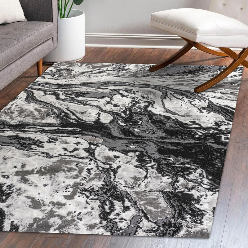 Swirl Marbled Abstract Area Rug