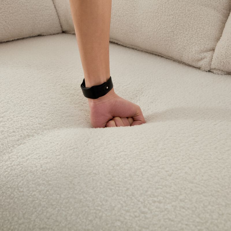 Merax Teddy Fabric Foam-Filled Sleeper Lazy Sofa Couch