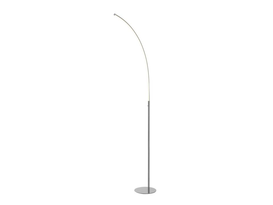 Curva 64" Metal Minimalist Modern LED Integrated Floor Lamp, Chrome