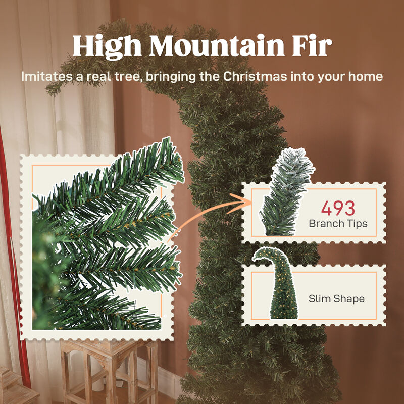 BreeBe 6 ft Prelit Christmas Tree with 200 LED Lights and Metal Stand image number 6