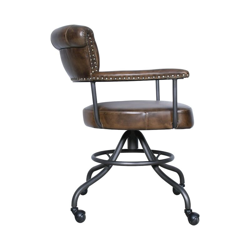 World Interiors Brisbane Chesterfield Office Chair in Antique Whiskey Leather image number 5